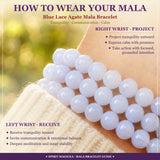 Bracelet Mala Angélite Avec Pochette En Velours