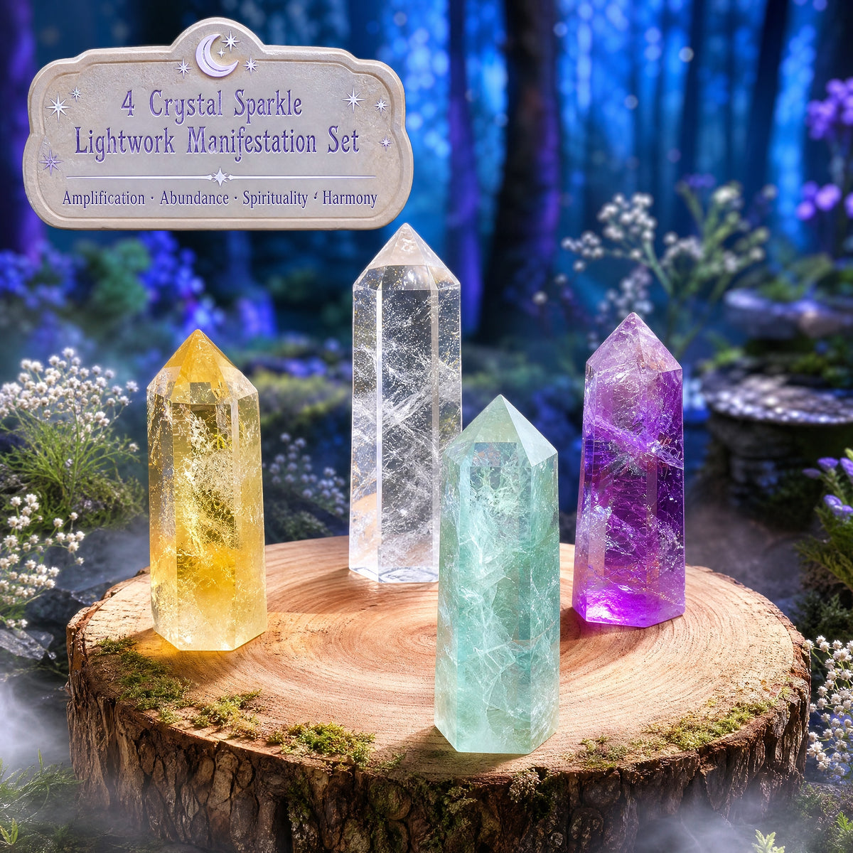 Ensemble de 4 manifestations Crystal Sparkle Lightwork