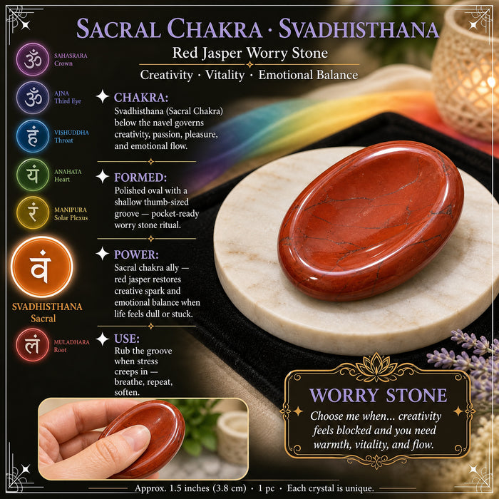 Glossy red jasper worry stone