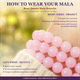 Βραχιόλι Mala Rose Quartz Με Βελούδινο Πουγκί