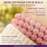 Βραχιόλι Mala Strawberry Quartz με Βελούδινο πουγκί
