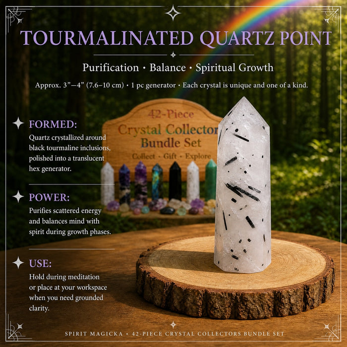 Tourmalinated Quartz crystal point
