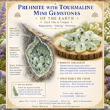 Prehnit mit Turmalin-Mini-Edelsteinen (50 Gramm / 1,7 Unzen Lot)