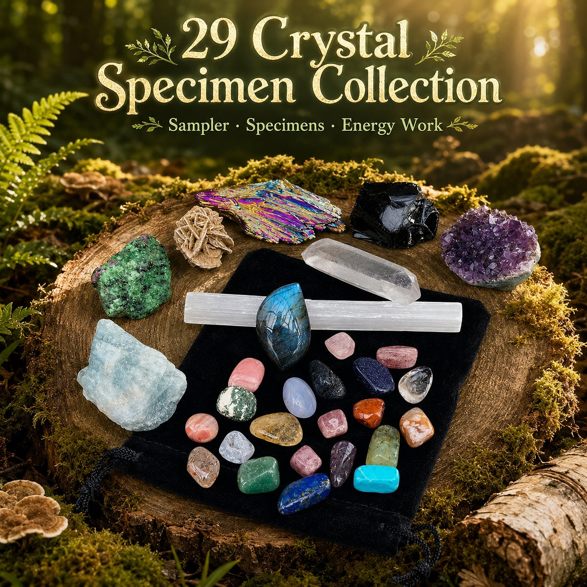 Kit 29 Crystal Super Sampler + pochette de transport en velours