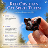 Kristall-Tiergeist-Totems: Visionäre Katze - Roter Obsidian