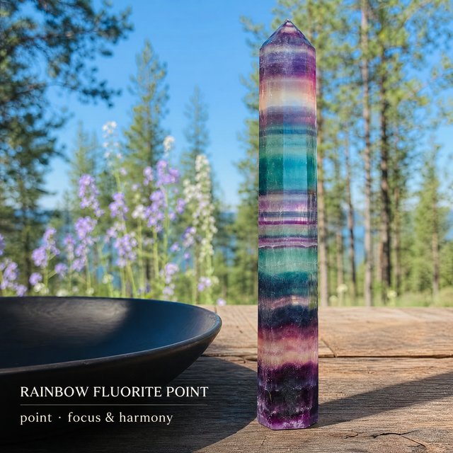 Rainbow Fluorite point