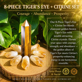 Conjunto Olho de Tigre + Citrino 8 Peças