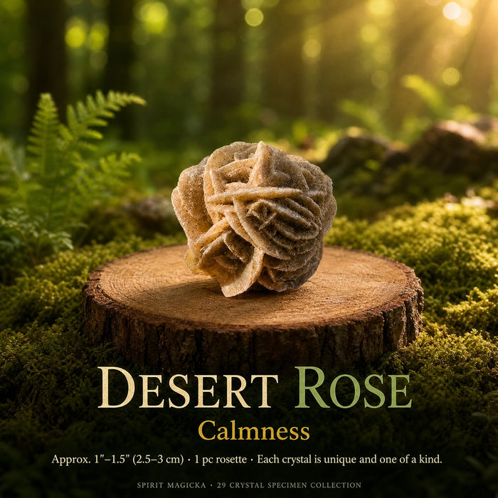 Sandy desert rose rosette on a wood stump
