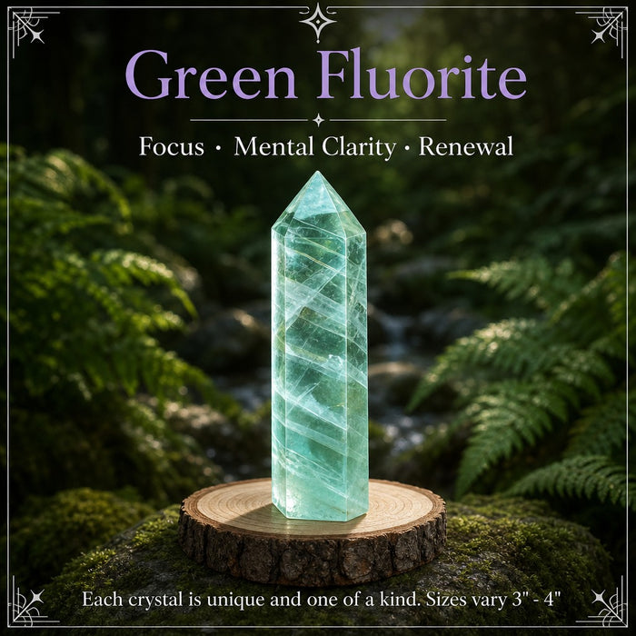 Green Fluorite crystal point