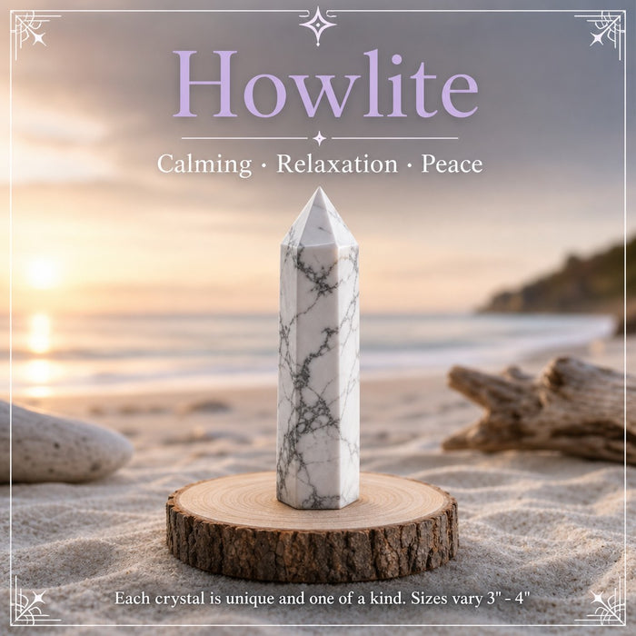 Howlite crystal point