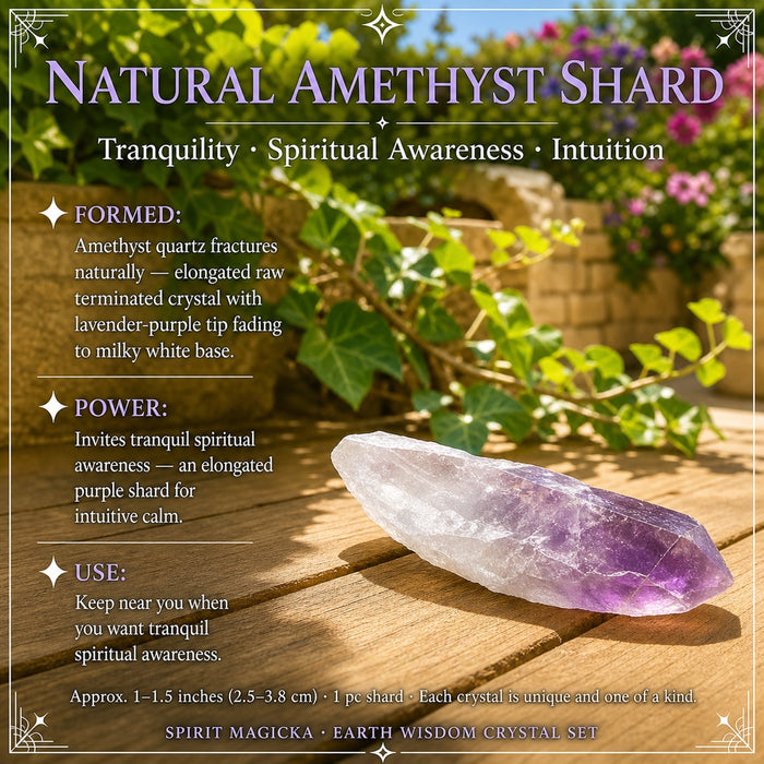 Natural amethyst shard fading from purple to milky white