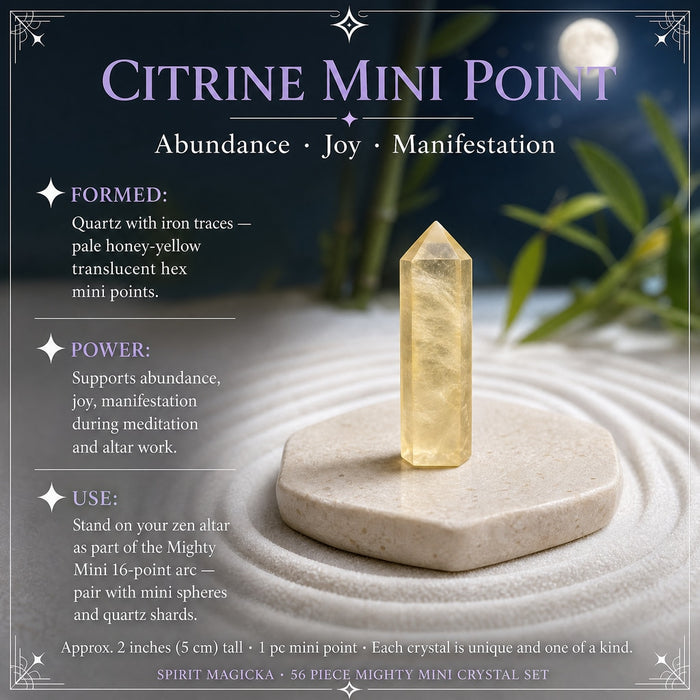 Pale honey-yellow citrine mini point
