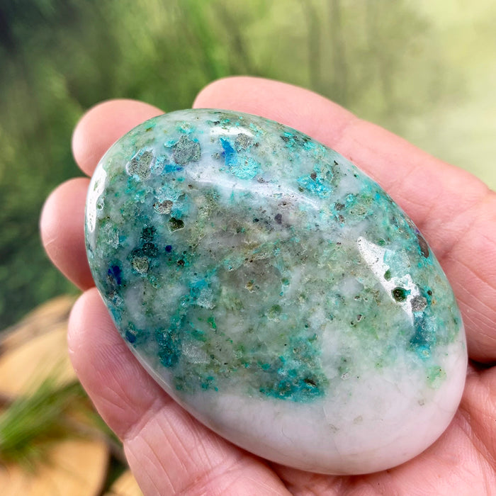 ÜCRETSİZ ÇEKİLİŞ! Chrysocolla Palmstone - (Sadece Kargo Ücretini Ödeyin)