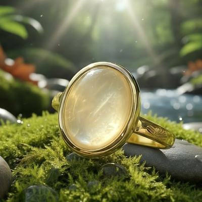 Moonstone & Gold Ring of Luminosity