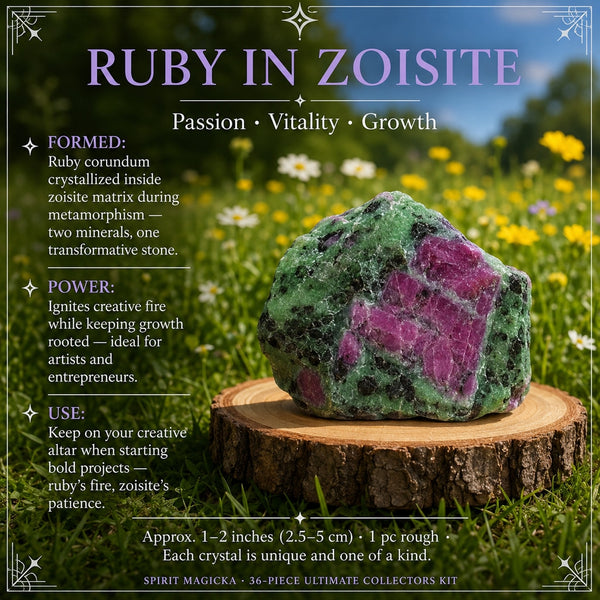 Rough ruby in zoisite