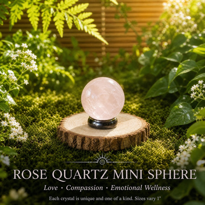 Soft pink rose quartz mini sphere