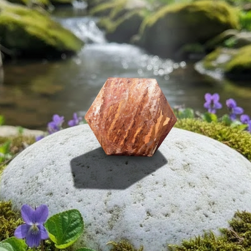 Cristal à facettes à géométrie sacrée améthyste