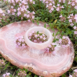 7  Pink Agate Ring Set
