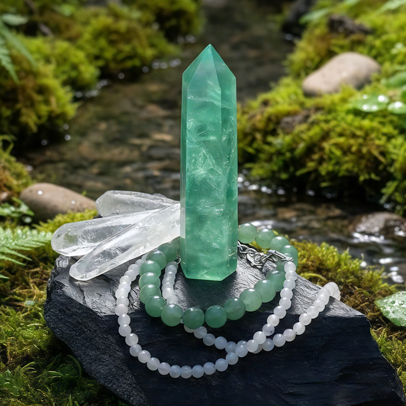 Green Fluorite Stone of Renewal Set