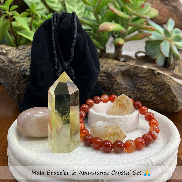 Mala Bracelet & Abundance Crystal Set 🙏