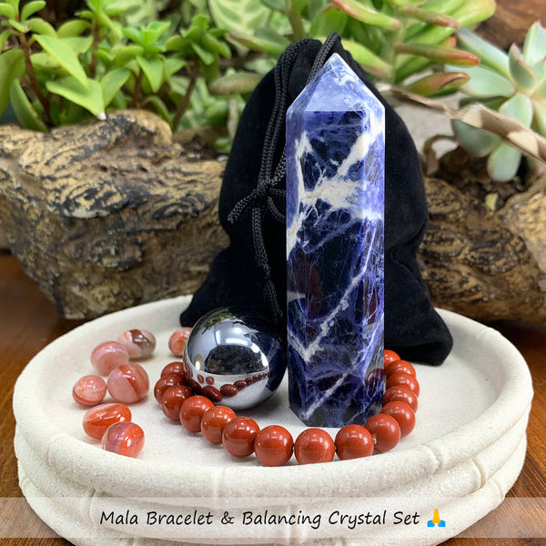 Mala Bracelet & Balancing Crystal Set 🙏