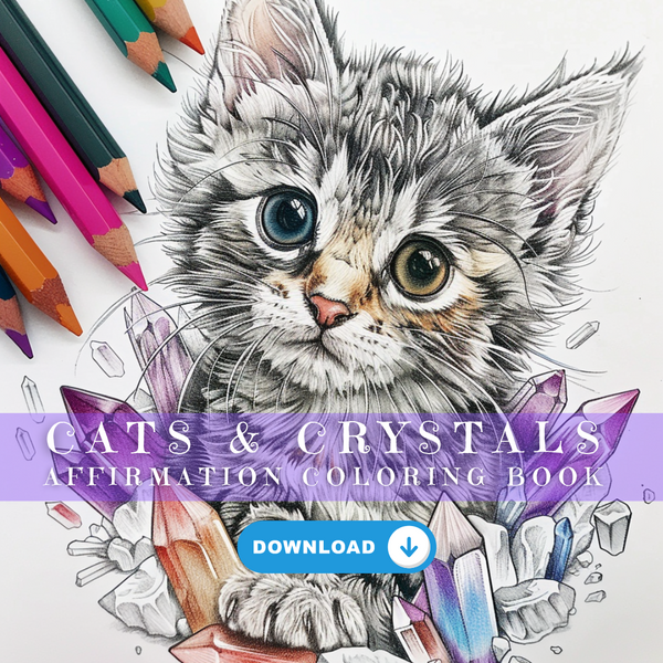 Cats and Crystals Affirmation Coloring Book