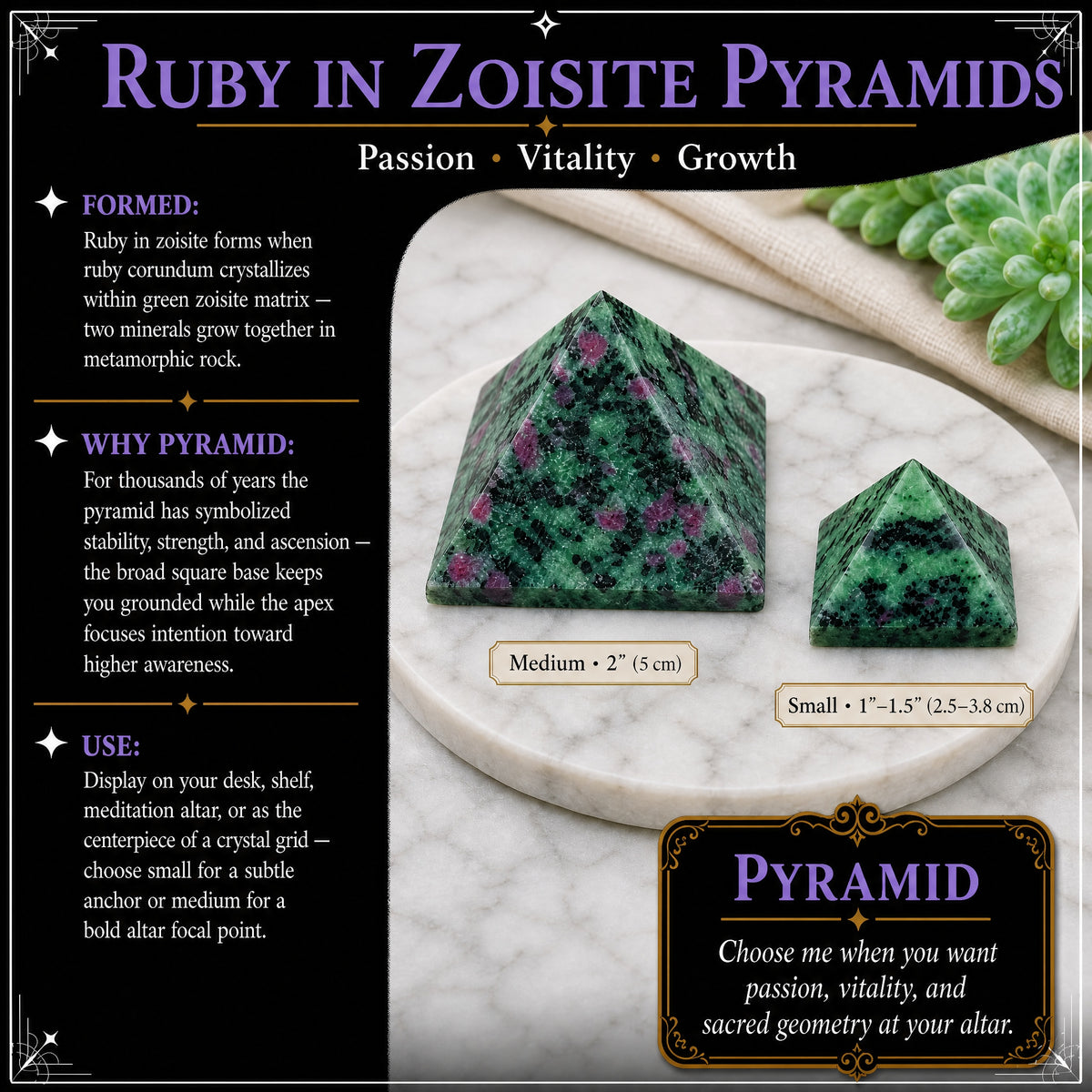 Rubis dans la Pyramide de Zoisite - Moyen