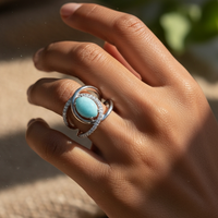 Z ARRON DESIGN Serenity Moonstone kobbertråd vedhæng halskæde