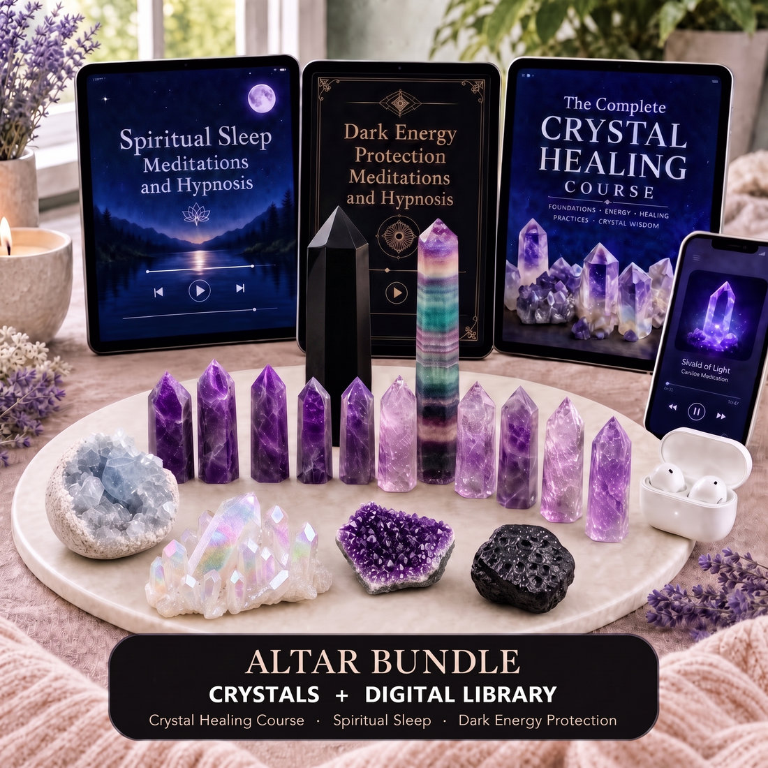 Obsidian Generator Crystal Bundle Kit + Courses, Meditations & Hypnosis