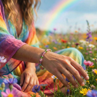 Collectors Rare Watermelon Tourmaline Gemstone Mala Bracelet