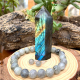 Mala Labradorite armbånd med fløyelspose