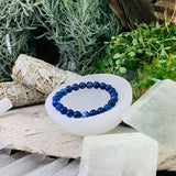 Mala Lapis Lazuli armbånd med fløjlspose