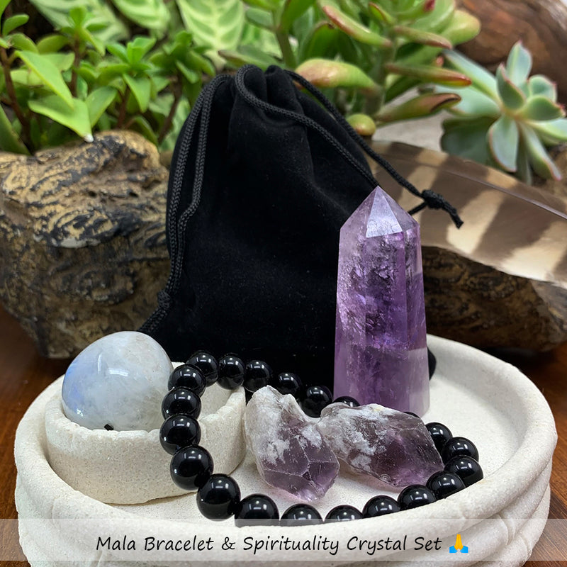 Mala Bracelet &  Spirituality Crystal Set 🙏
