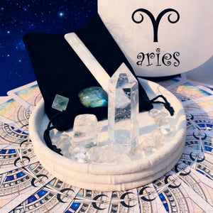 ♈ Vædderen - 21. marts - 19. april - Zodiac Crystal Fusion-sæt med etui