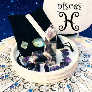 ♓ Fiskene - 19. februar - 20. marts - Zodiac Crystal Fusion Sæt med etui