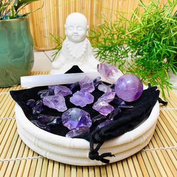 FREE GIVEAWAY! Amethyst Crystal Serenity Pouch Set (Just Pay Cost of Shipping)