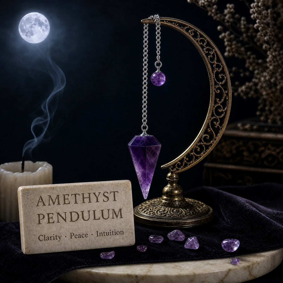 Amethyst Macramé Pendant Necklace