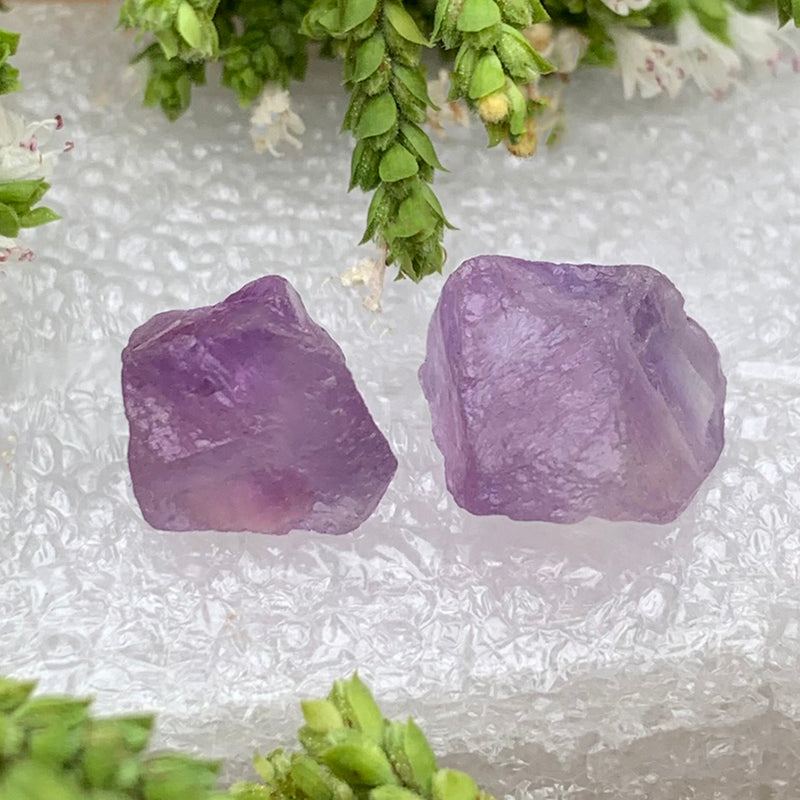 Earrings - Amethyst Raw Stone Studs