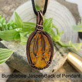 Bumblebee Jasper Copper Wire Pendant Necklace
