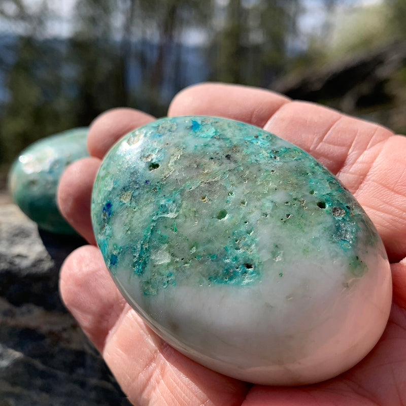 ÜCRETSİZ ÇEKİLİŞ! Chrysocolla Palmstone - (Sadece Kargo Ücretini Ödeyin)