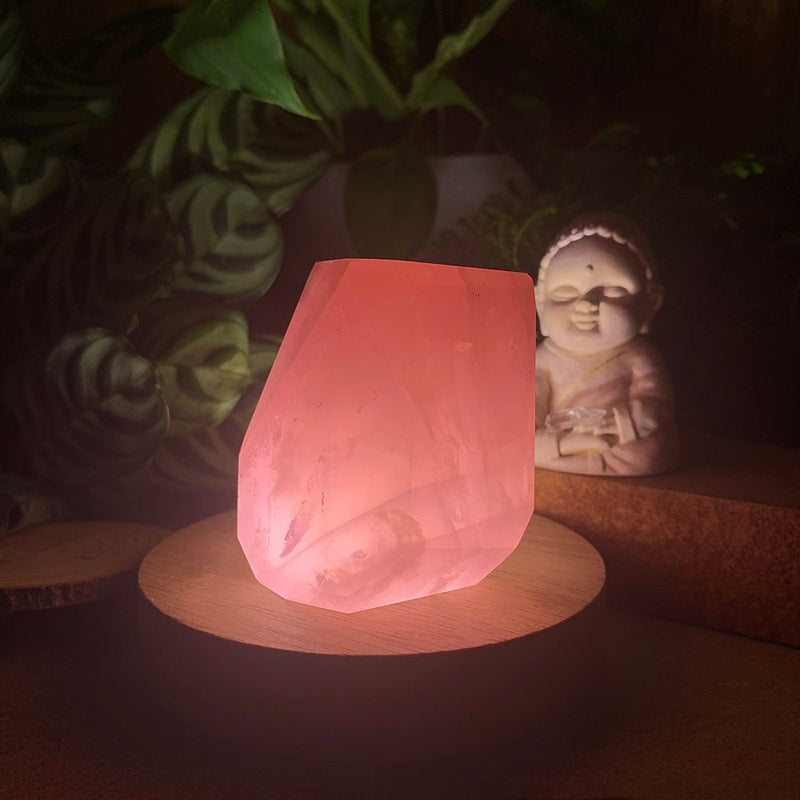 Crystal Mood Light (Rose Quartz Chunk) - wand