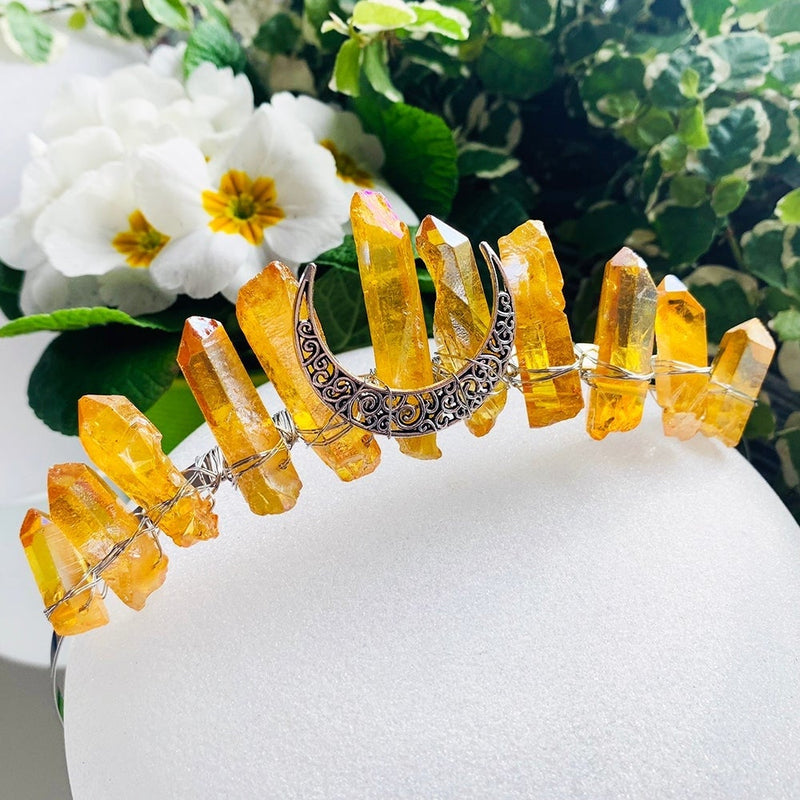 Crystal Tiara Crown - Yellow