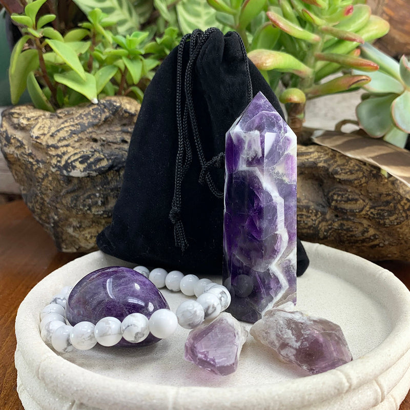 FREE GIVEAWAY! Amethyst (Tranquility) Crystal Kit + Mala Bracelet (Just Pay Cost of Shipping)