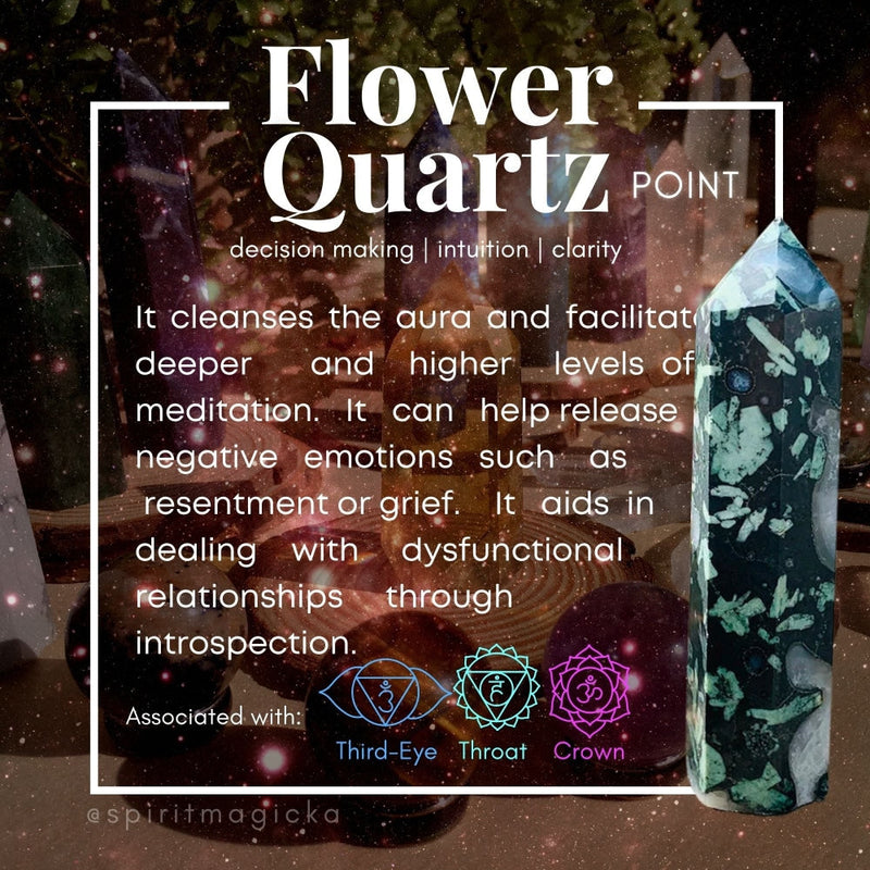 Flower Quartz Point - wand
