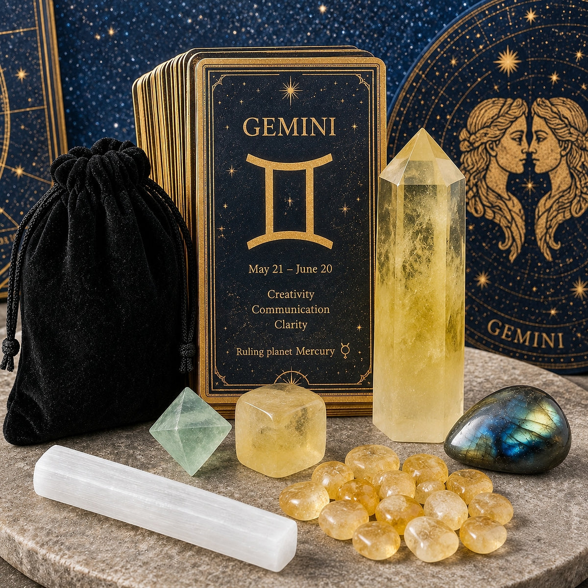 ♊ Gémeaux - 21 mai - 20 juin - Ensemble Zodiac Crystal Fusion avec pochette