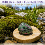 Ruby σε Zoisite Tumbled Stone