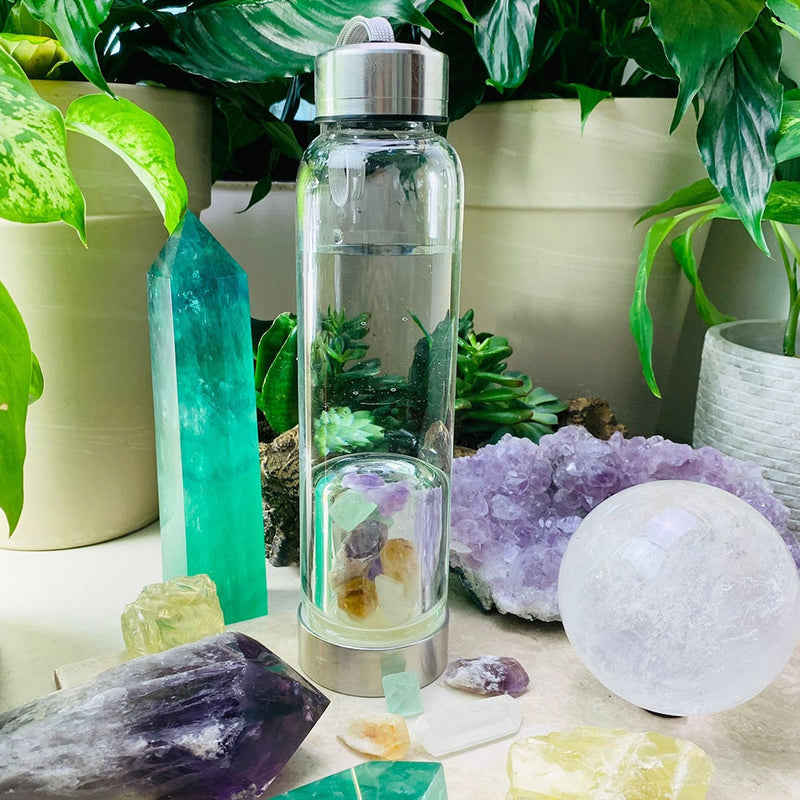 Mixed Crystal Gem Pod Water Bottle - water