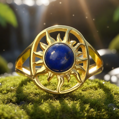 Lapis Lazuli & Gold Solar Wisdom Ring