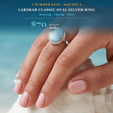 SUMMER 60% OFF SALE Larimar Classic Oval Silver Ring