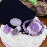 GRATIS GIVEAWAY! Lepidolite Mala armbånd Unity Pouch Set - (Bare betal fraktkostnaden)